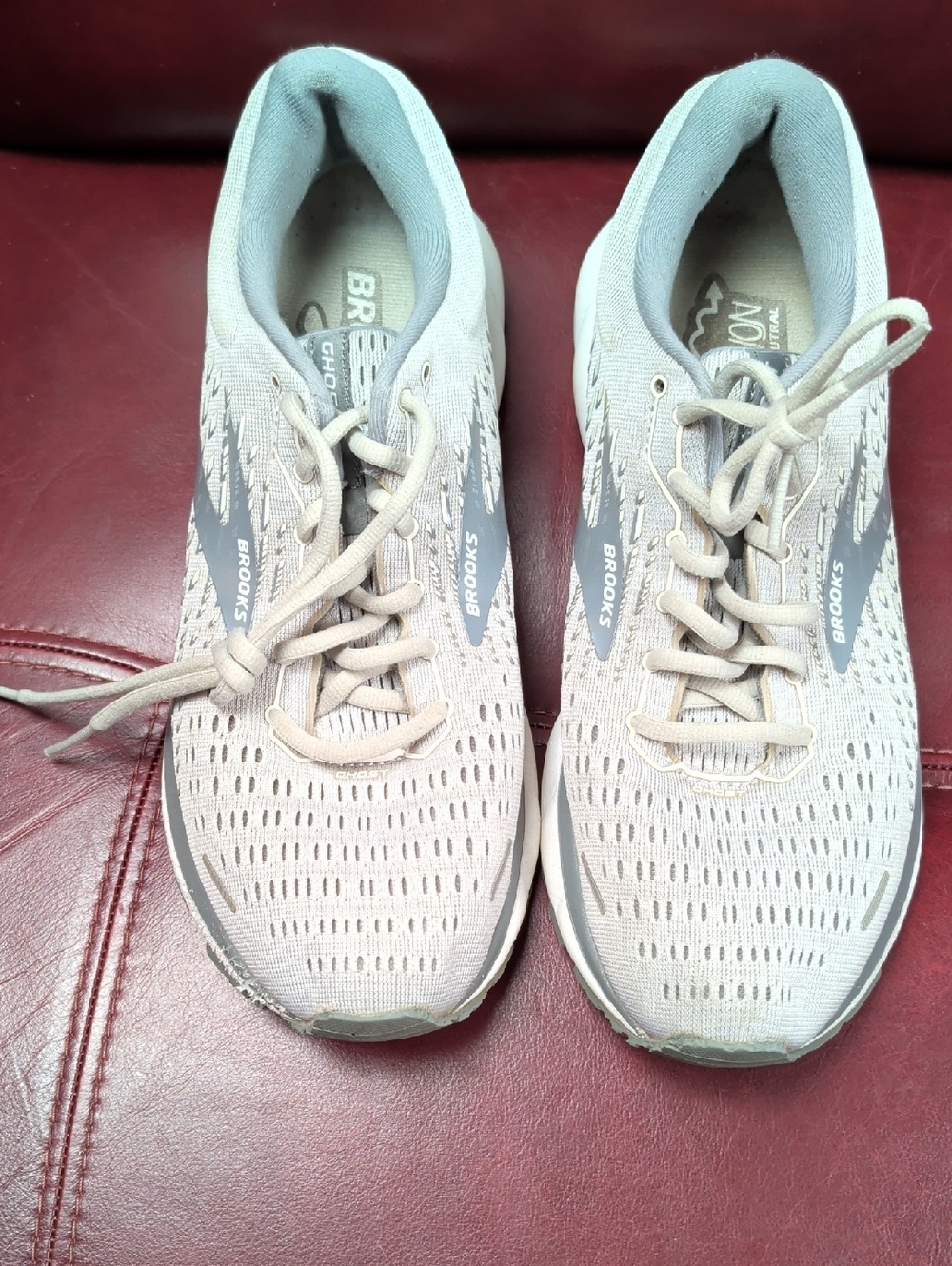 Brooks Gray Ghost Lace Up Running Athletic Sneakers Shoes Size 10